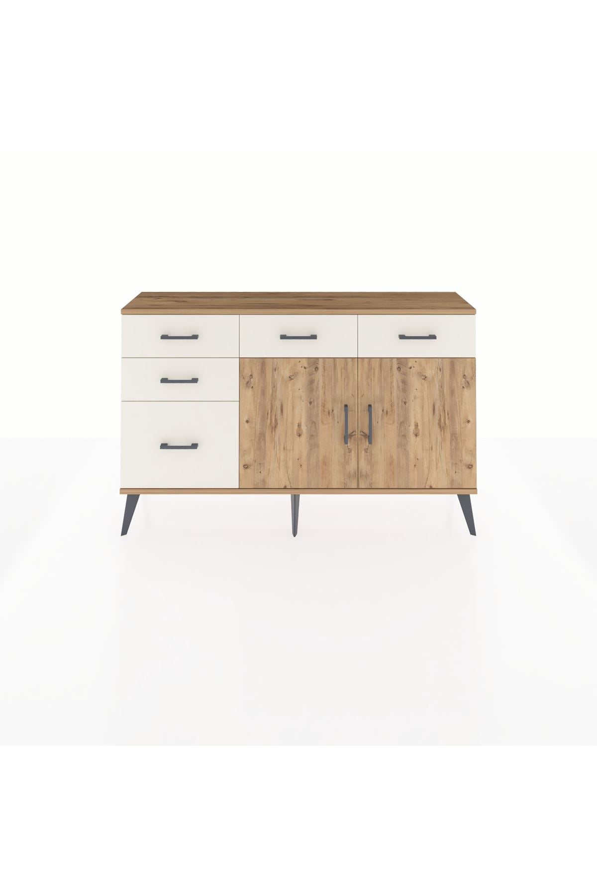Arges Konsol 2 Raflı 5 Çekmeceli 2 Kapaklı 132x30x83 - S144M046V19A