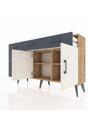 Arges Konsol 2 Raflı 5 Çekmeceli 2 Kapaklı 132x30x83 - S144M046V23A