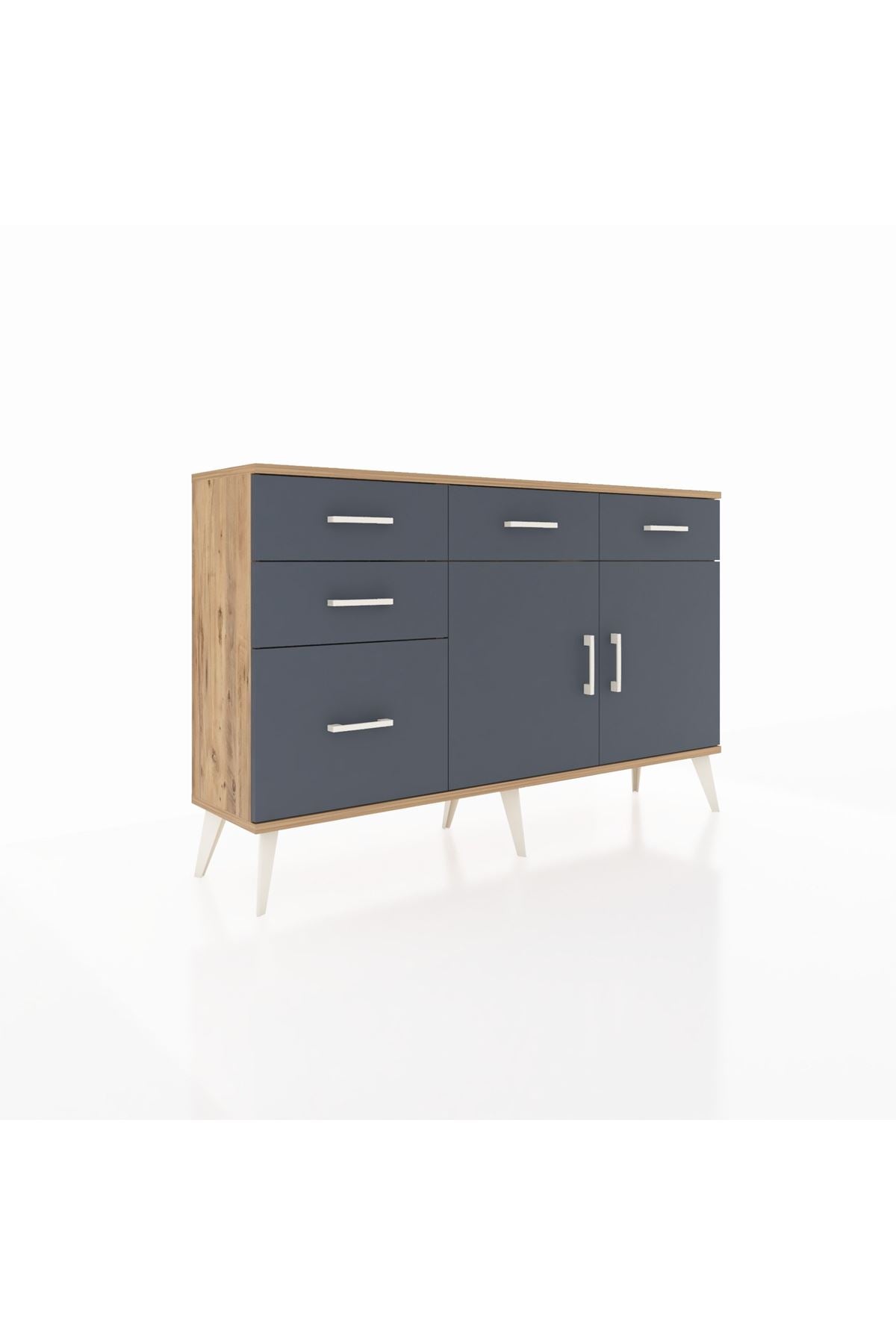 Arges Konsol 2 Raflı 5 Çekmeceli 2 Kapaklı 132x30x83 - S144M046V26A