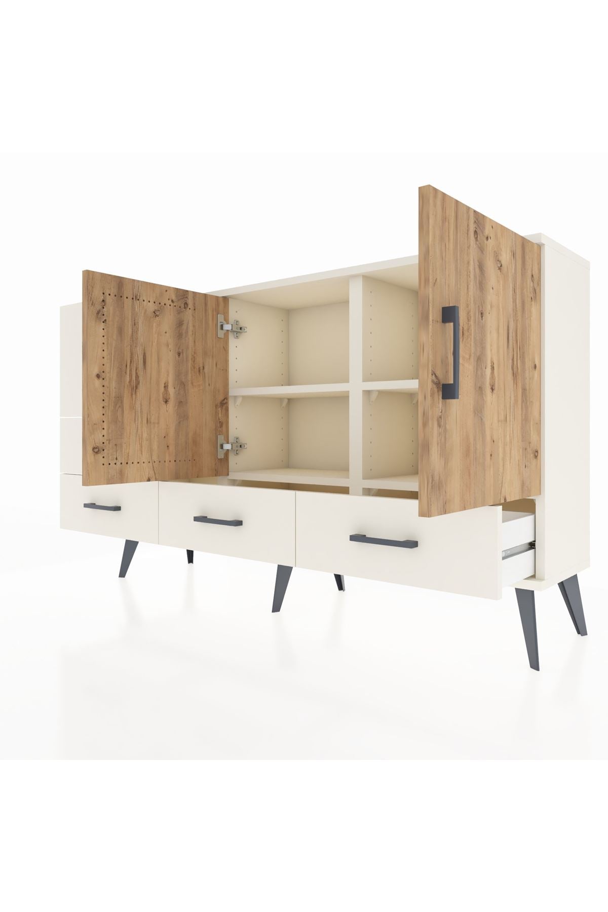 Arges Konsol 4 Raflı 5 Çekmeceli 2 Kapaklı 132x30x83 - S144M047V01A