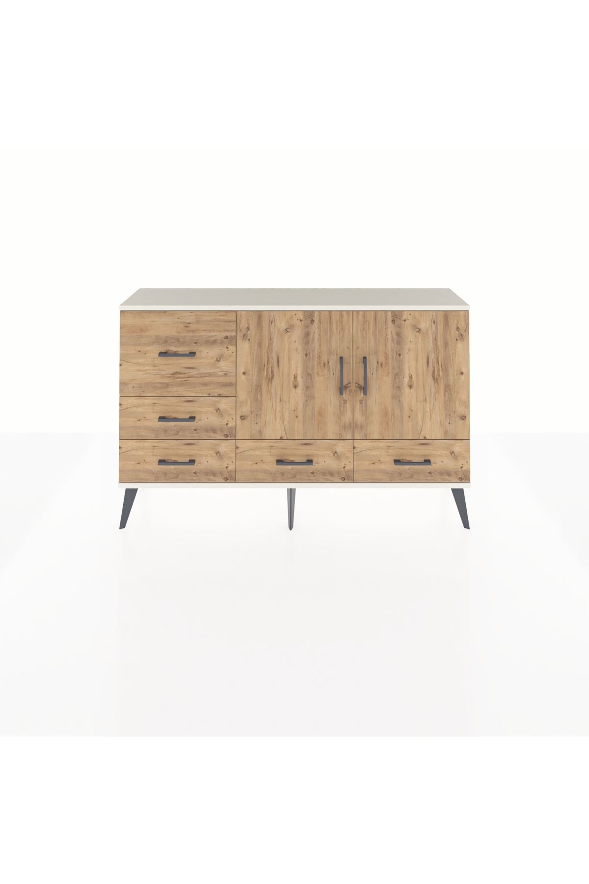 Arges Konsol 4 Raflı 5 Çekmeceli 2 Kapaklı 132x30x83 - S144M047V03A