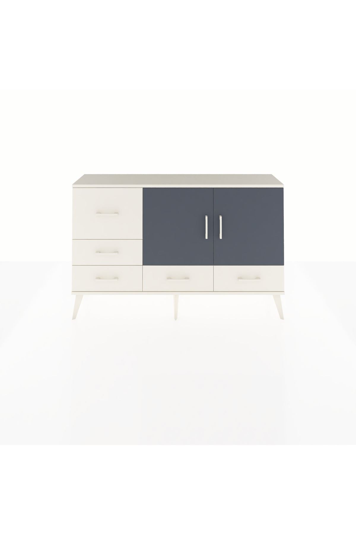 Arges Konsol 4 Raflı 5 Çekmeceli 2 Kapaklı 132x30x83 - S144M047V07A
