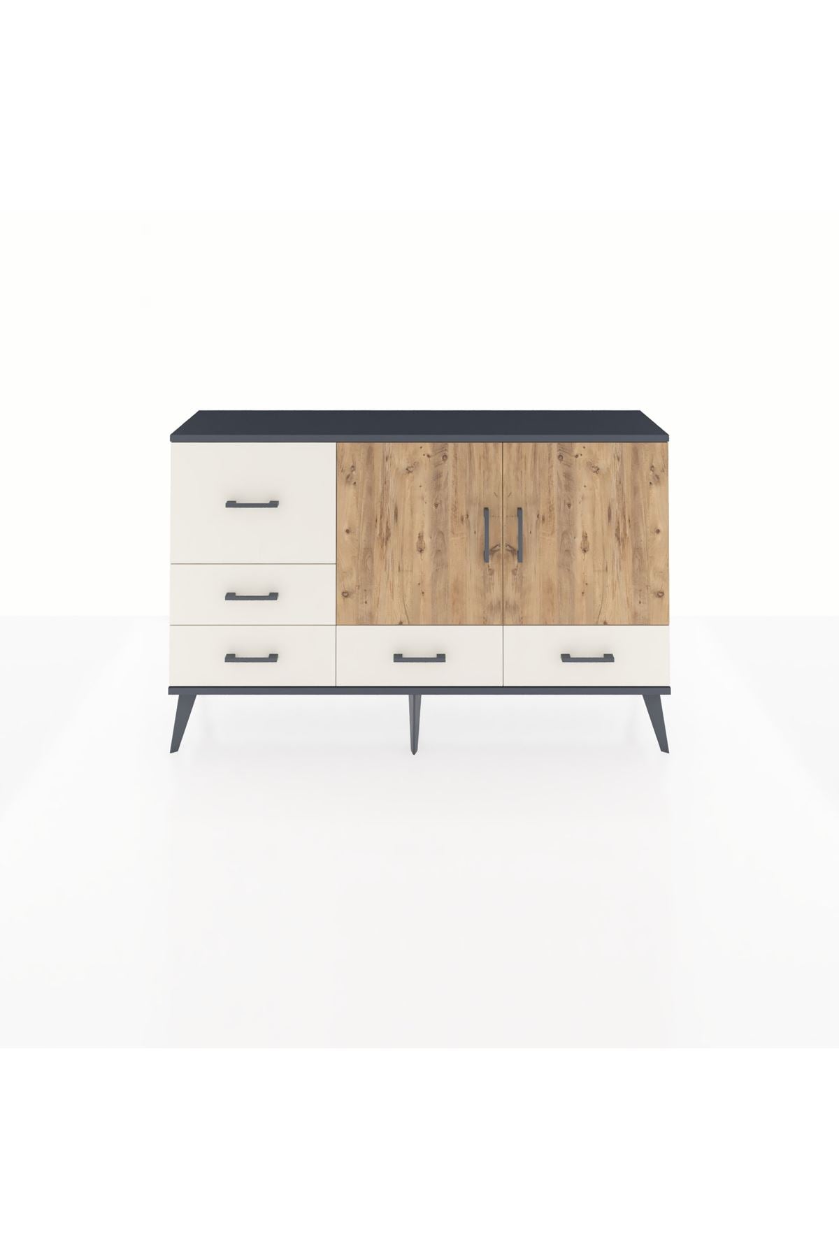 Arges Konsol 4 Raflı 5 Çekmeceli 2 Kapaklı 132x30x83 - S144M047V10A
