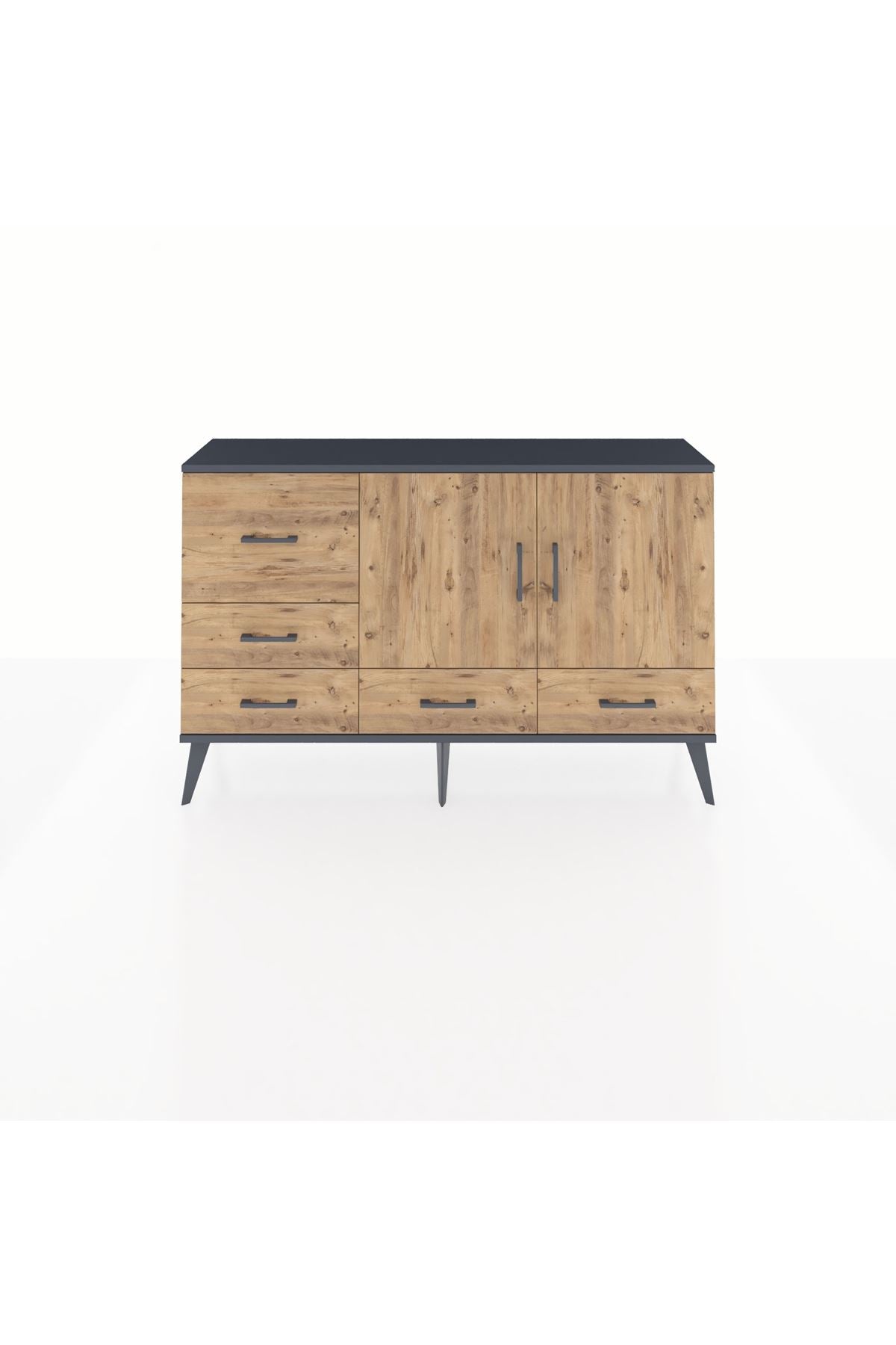 Arges Konsol 4 Raflı 5 Çekmeceli 2 Kapaklı 132x30x83 - S144M047V12A