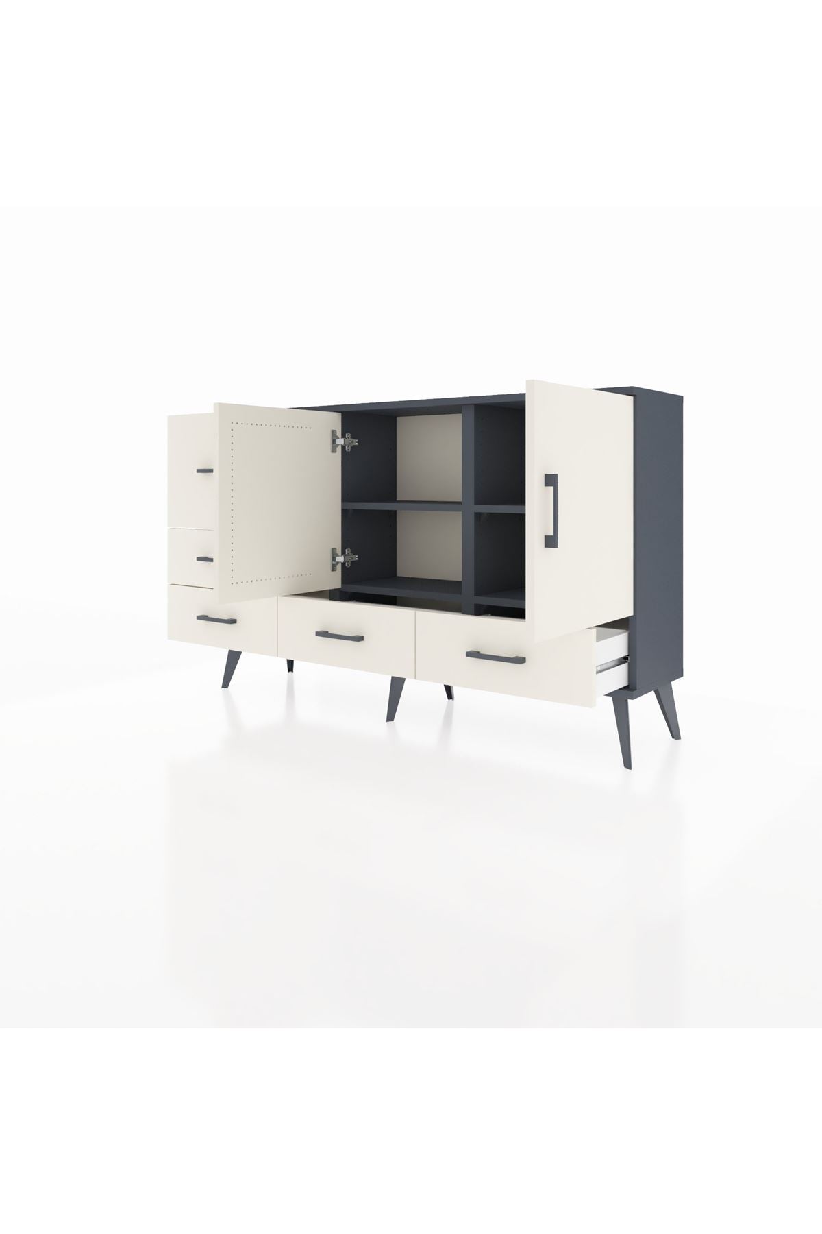 Arges Konsol 4 Raflı 5 Çekmeceli 2 Kapaklı 132x30x83 - S144M047V13A