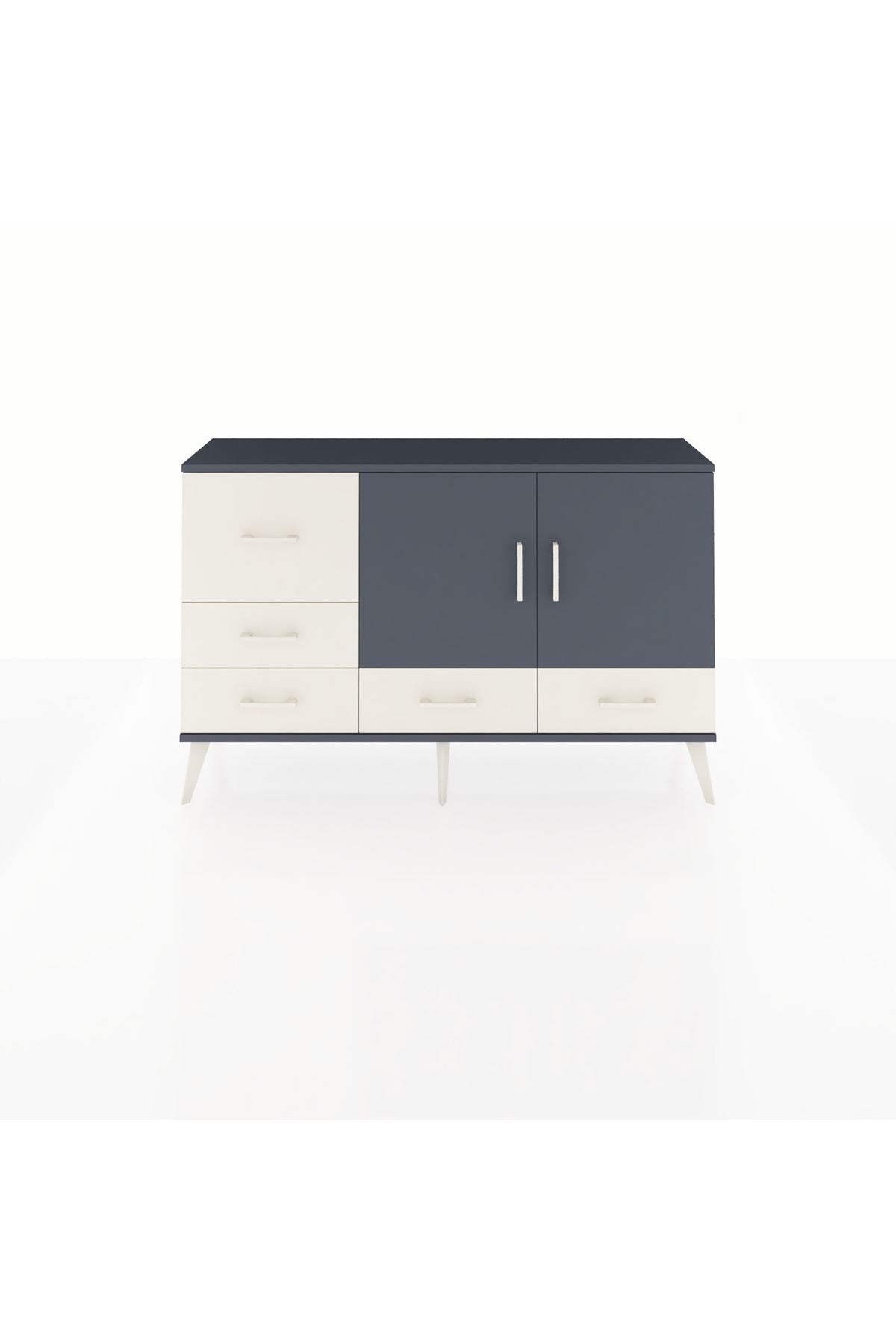 Arges Konsol 4 Raflı 5 Çekmeceli 2 Kapaklı 132x30x83 - S144M047V16A