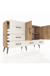 Arges Konsol 4 Raflı 5 Çekmeceli 2 Kapaklı 132x30x83 - S144M047V19A