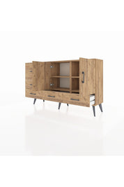 Arges Konsol 4 Raflı 5 Çekmeceli 2 Kapaklı 132x30x83 - S144M047V21A