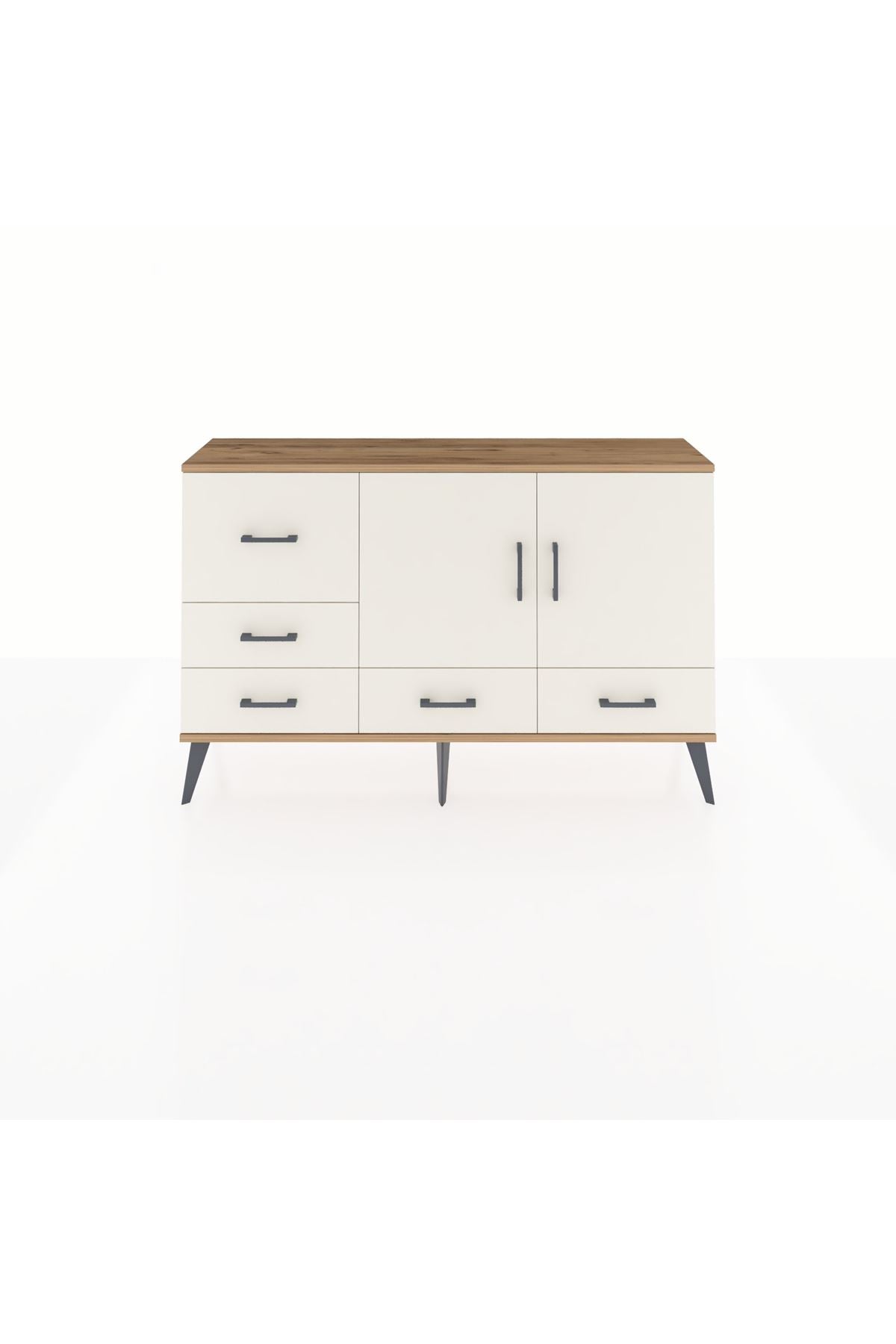 Arges Konsol 4 Raflı 5 Çekmeceli 2 Kapaklı 132x30x83 - S144M047V22A