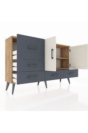 Arges Konsol 4 Raflı 5 Çekmeceli 2 Kapaklı 132x30x83 - S144M047V23A