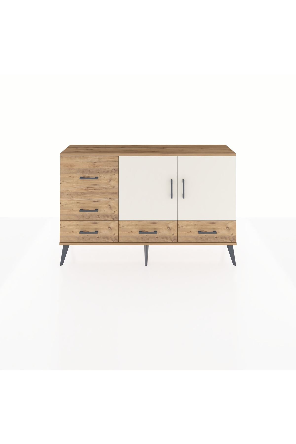 Arges Konsol 4 Raflı 5 Çekmeceli 2 Kapaklı 132x30x83 - S144M047V24A