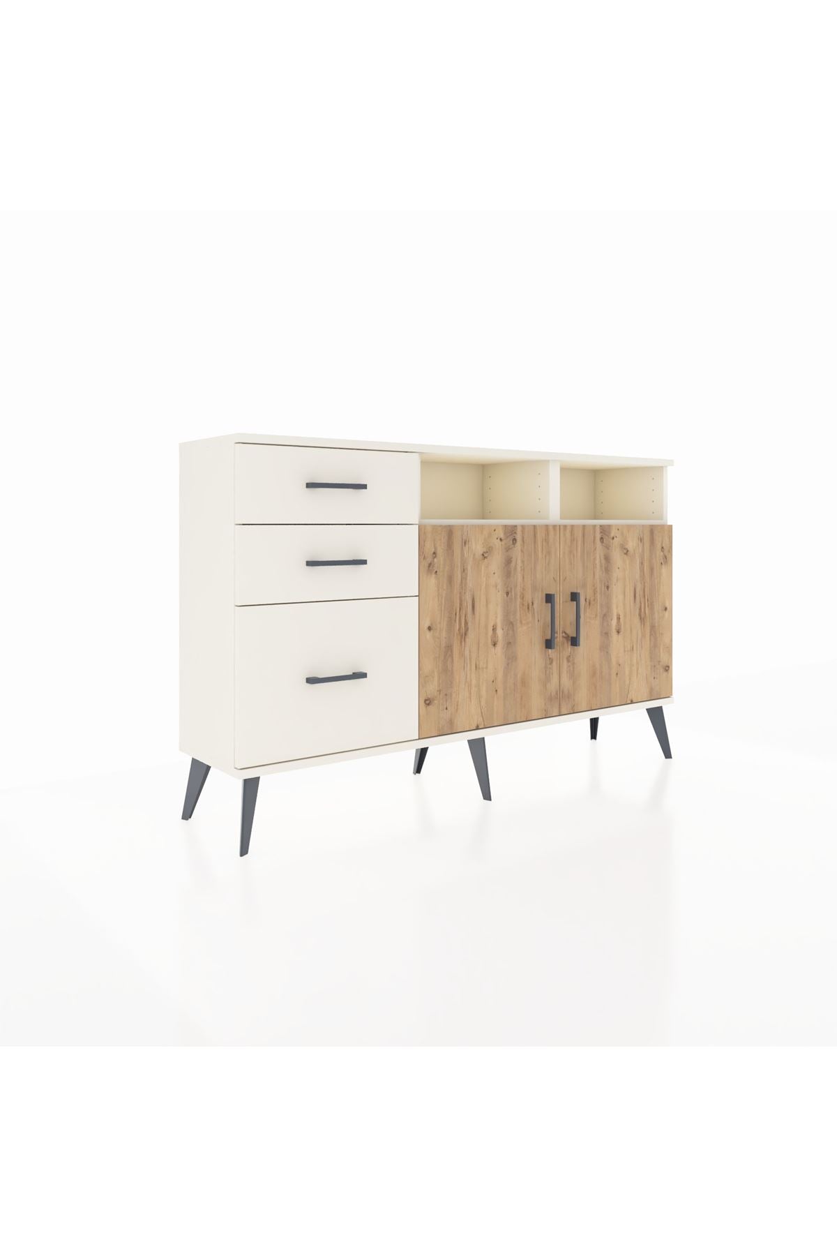 Arges Konsol 4 Raflı 3 Çekmeceli 2 Kapaklı 132x30x83 - S144M048V01A
