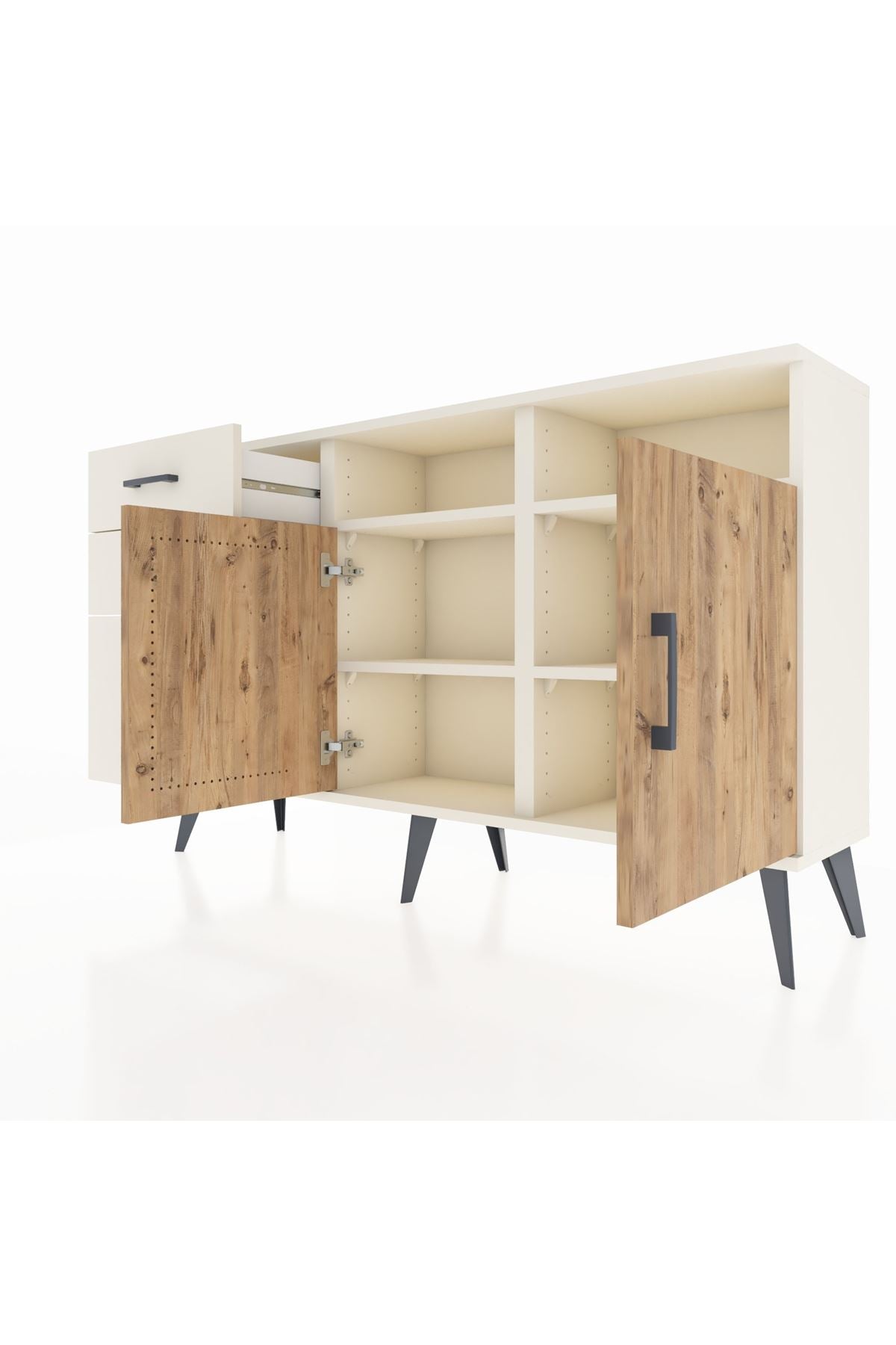 Arges Konsol 4 Raflı 3 Çekmeceli 2 Kapaklı 132x30x83 - S144M048V01A