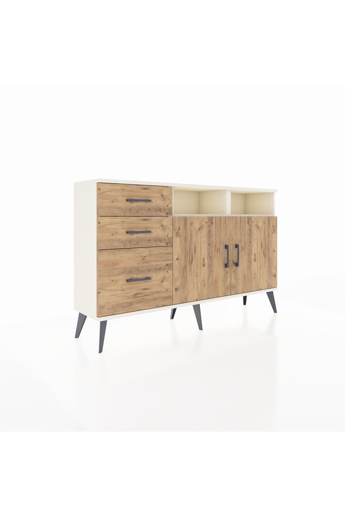 Arges Konsol 4 Raflı 3 Çekmeceli 2 Kapaklı 132x30x83 - S144M048V03A