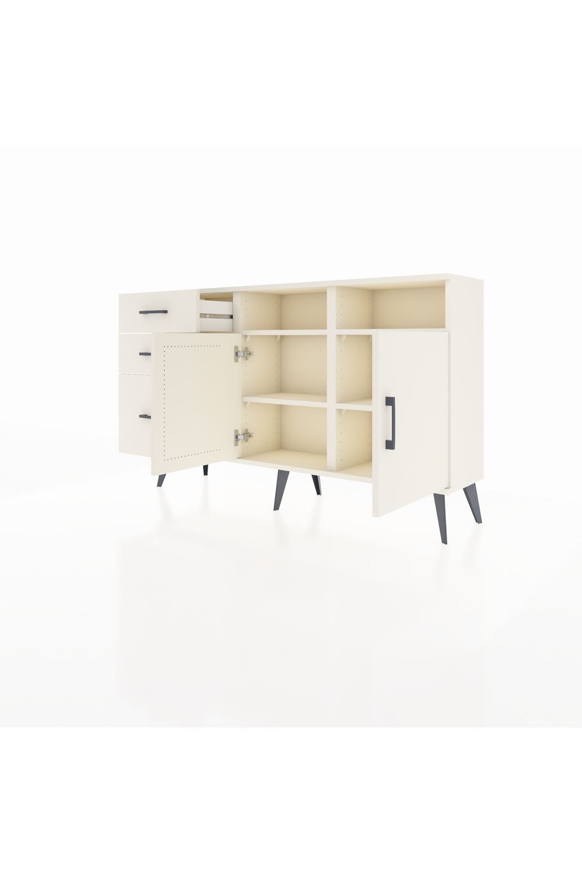 Arges Konsol 4 Raflı 3 Çekmeceli 2 Kapaklı 132x30x83 - S144M048V04A