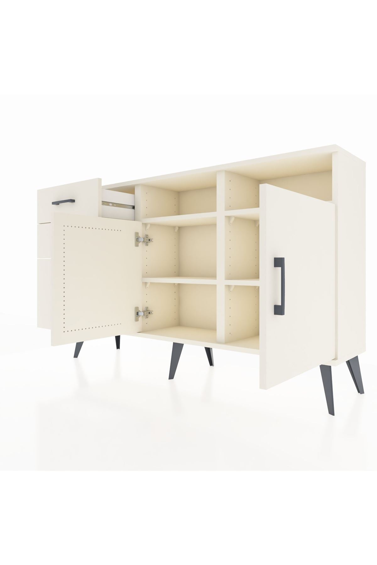 Arges Konsol 4 Raflı 3 Çekmeceli 2 Kapaklı 132x30x83 - S144M048V04A