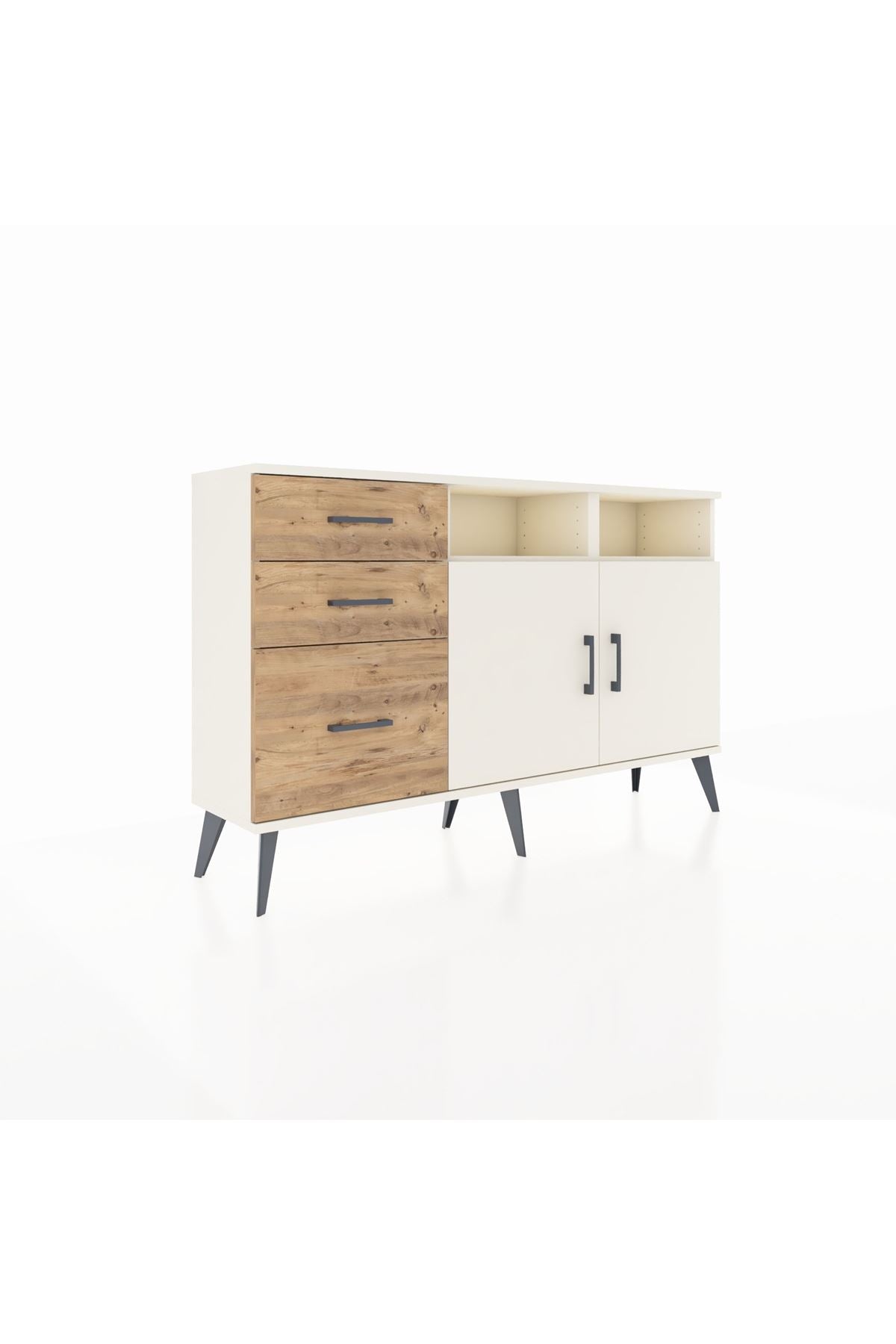 Arges Konsol 4 Raflı 3 Çekmeceli 2 Kapaklı 132x30x83 - S144M048V06A