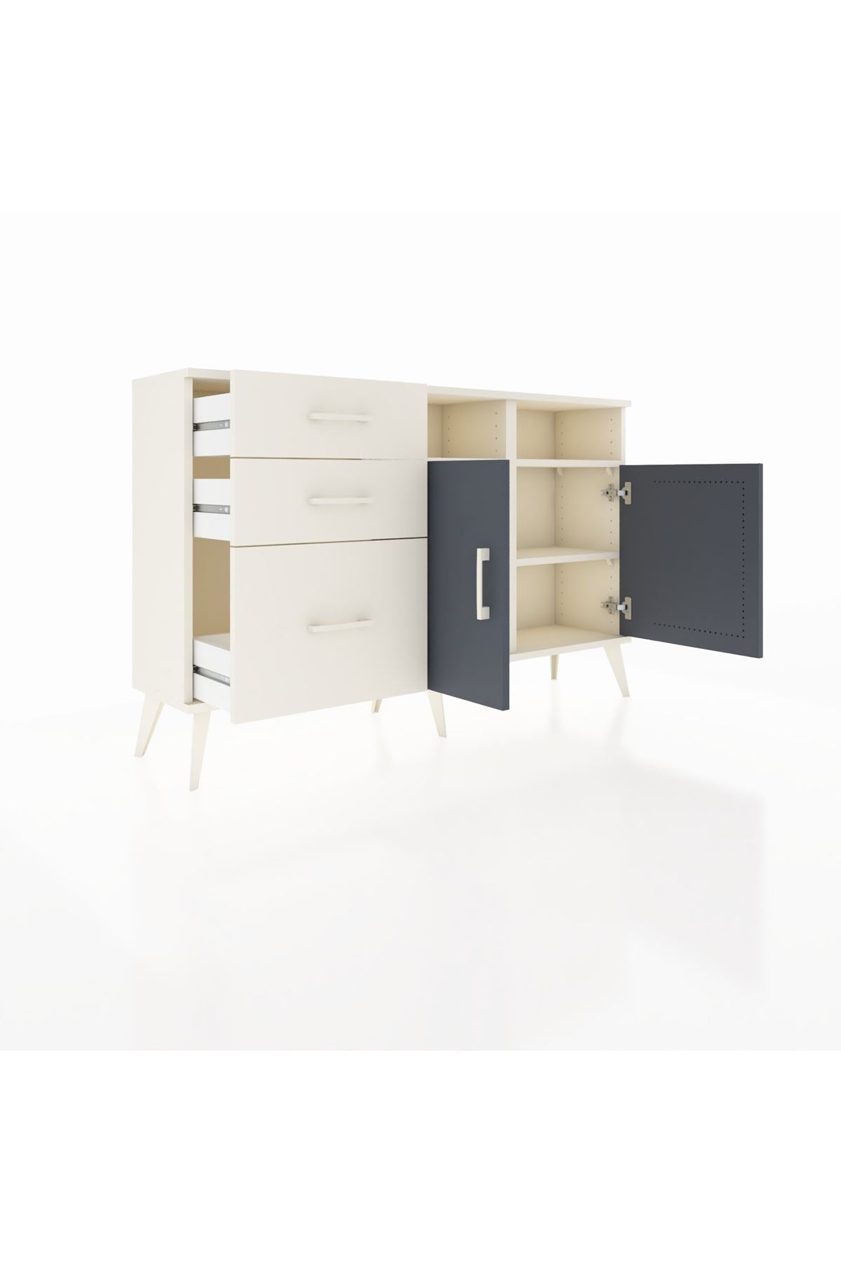 Arges Konsol 4 Raflı 3 Çekmeceli 2 Kapaklı 132x30x83 - S144M048V07A