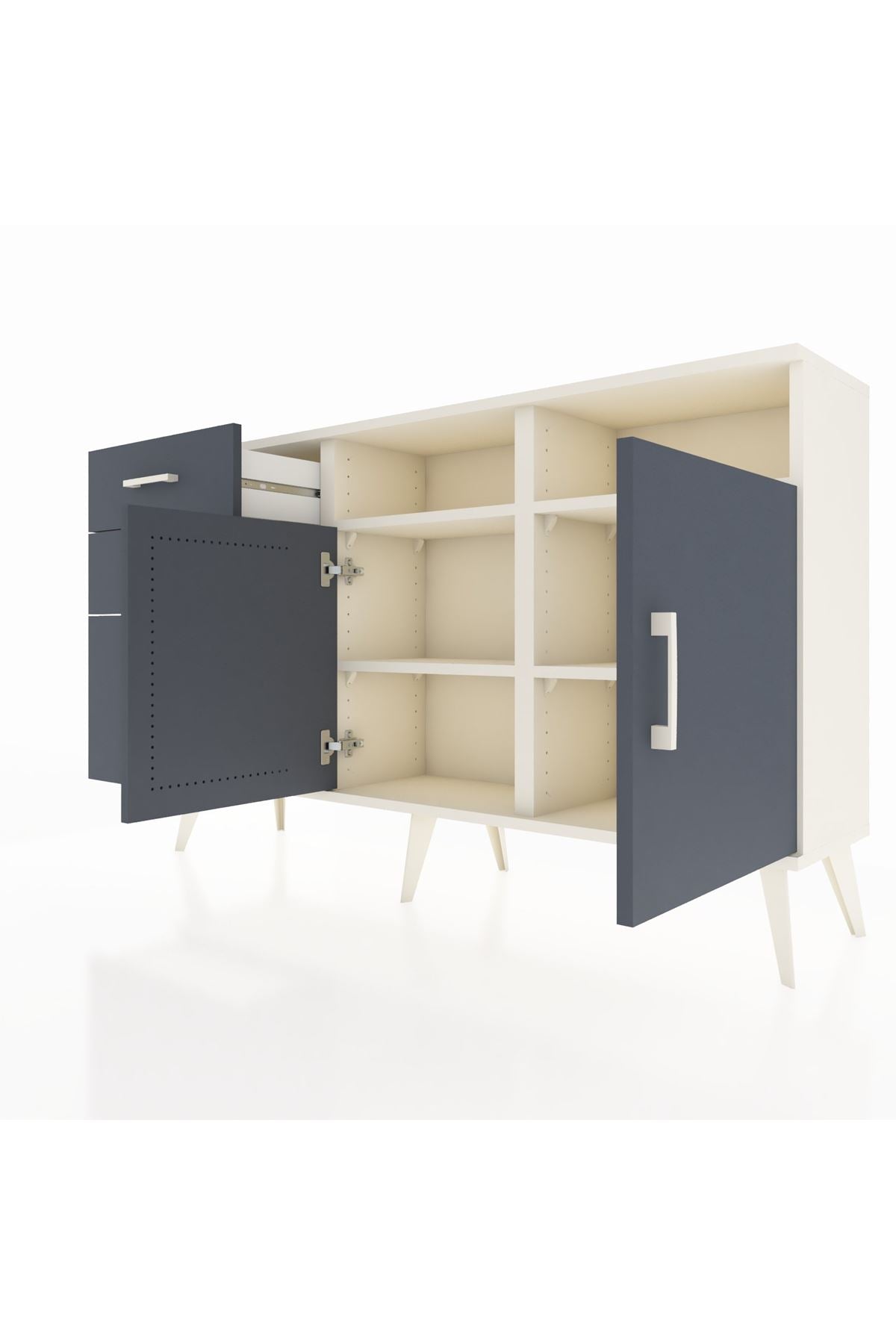 Arges Konsol 4 Raflı 3 Çekmeceli 2 Kapaklı 132x30x83 - S144M048V08A