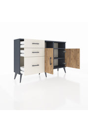 Arges Konsol 4 Raflı 3 Çekmeceli 2 Kapaklı 132x30x83 - S144M048V10A