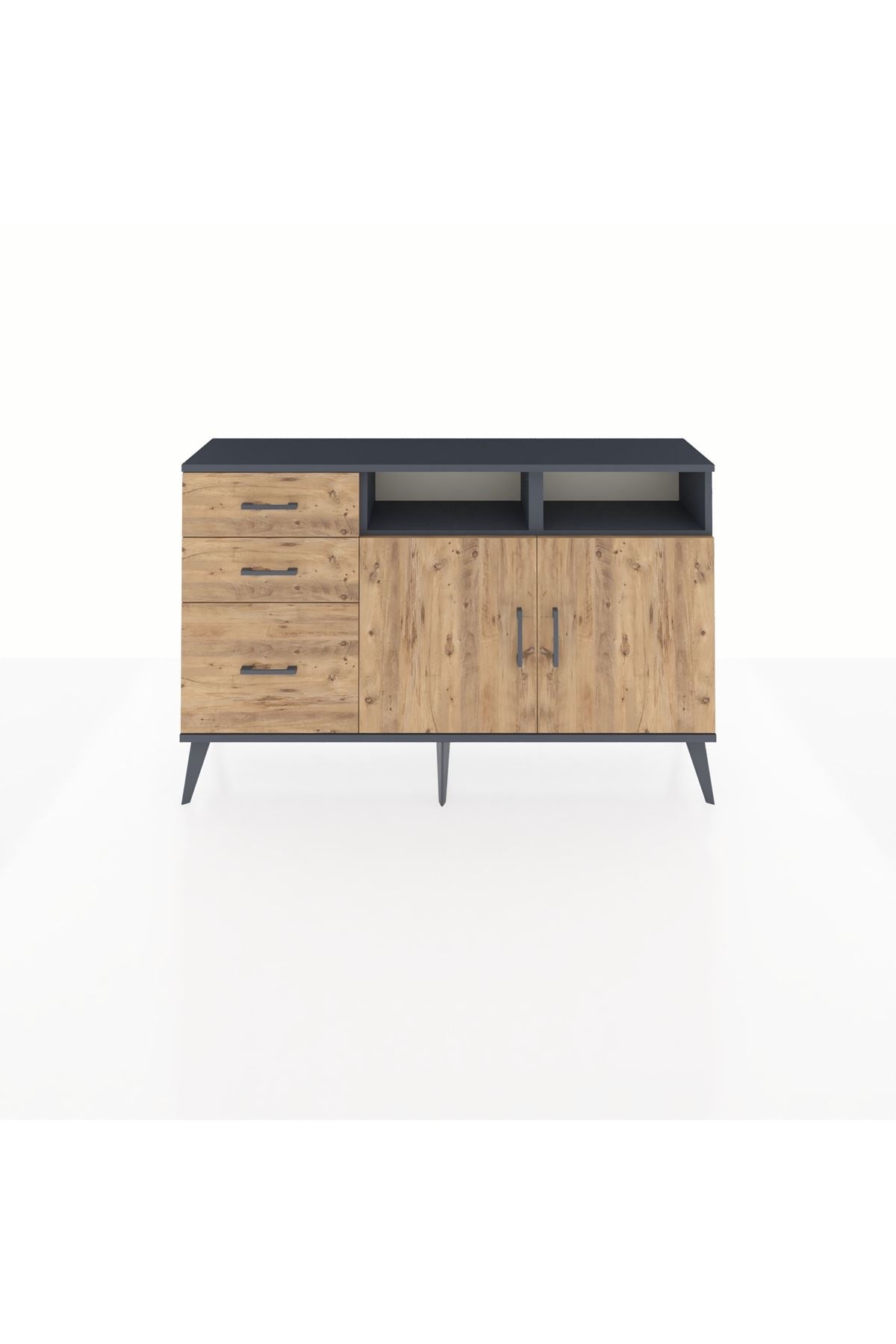 Arges Konsol 4 Raflı 3 Çekmeceli 2 Kapaklı 132x30x83 - S144M048V12A