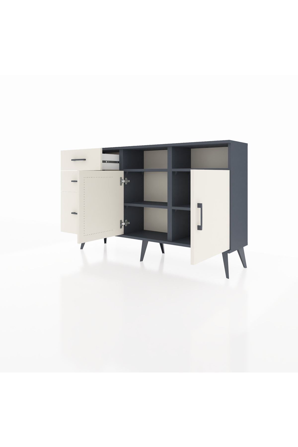 Arges Konsol 4 Raflı 3 Çekmeceli 2 Kapaklı 132x30x83 - S144M048V13A