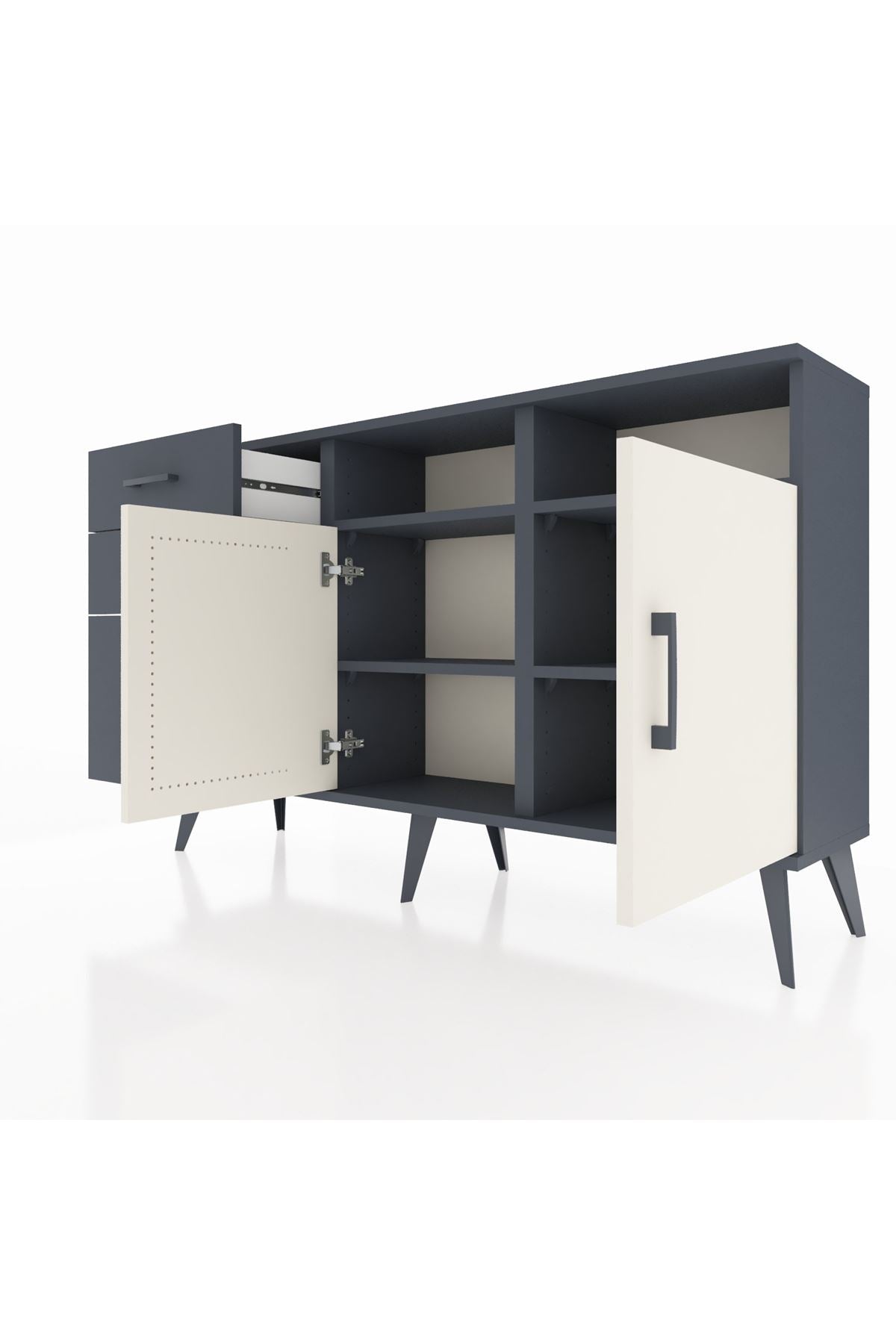 Arges Konsol 4 Raflı 3 Çekmeceli 2 Kapaklı 132x30x83 - S144M048V14A