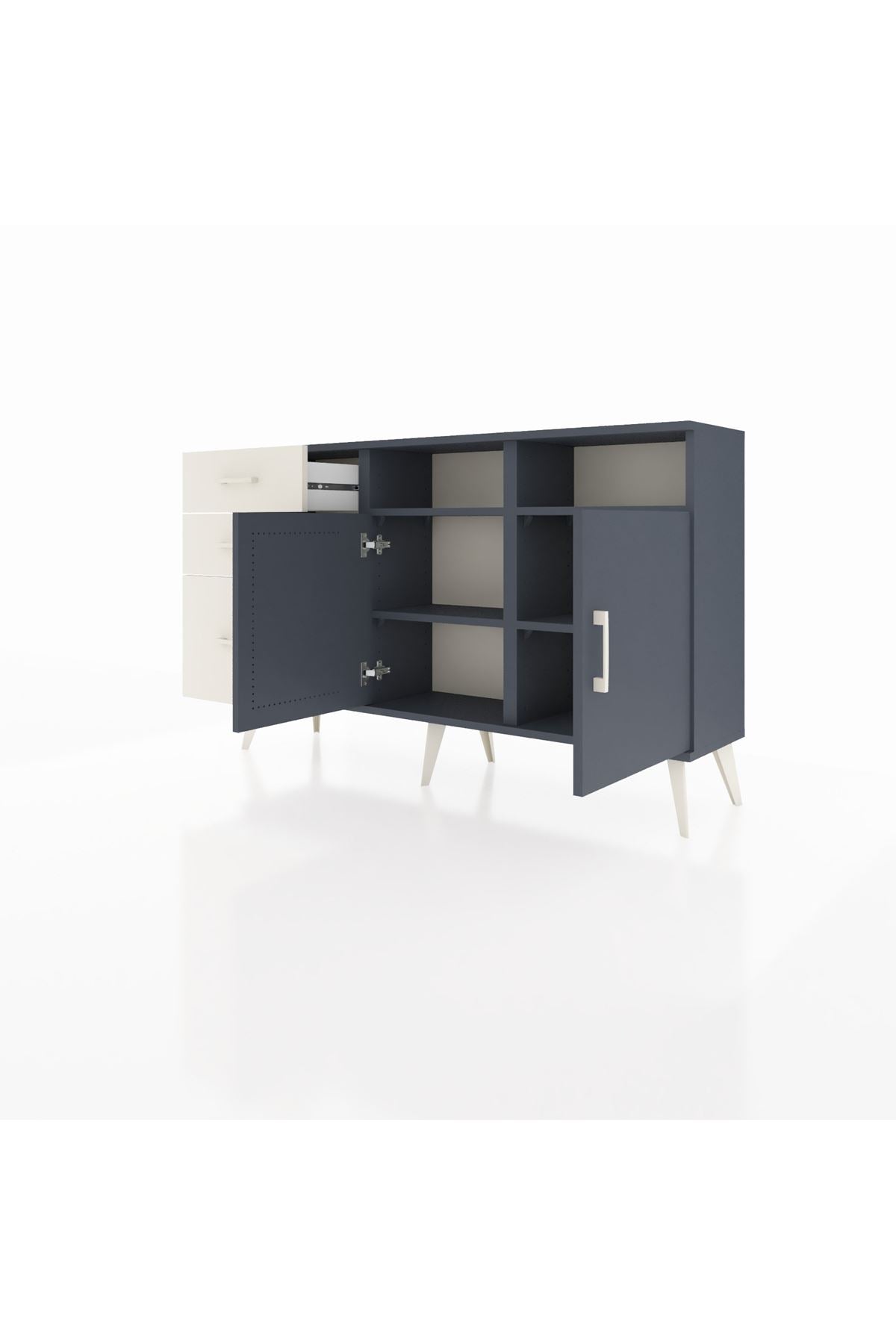 Arges Konsol 4 Raflı 3 Çekmeceli 2 Kapaklı 132x30x83 - S144M048V16A