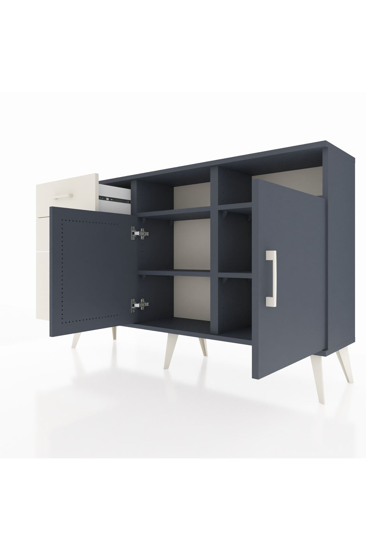 Arges Konsol 4 Raflı 3 Çekmeceli 2 Kapaklı 132x30x83 - S144M048V16A