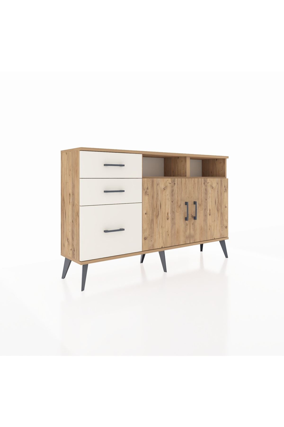 Arges Konsol 4 Raflı 3 Çekmeceli 2 Kapaklı 132x30x83 - S144M048V19A