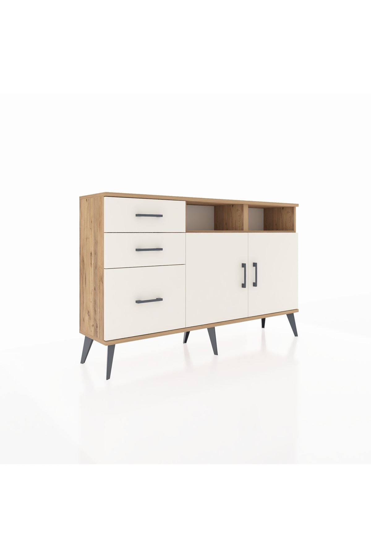 Arges Konsol 4 Raflı 3 Çekmeceli 2 Kapaklı 132x30x83 - S144M048V22A