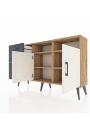 Arges Konsol 4 Raflı 3 Çekmeceli 2 Kapaklı 132x30x83 - S144M048V23A