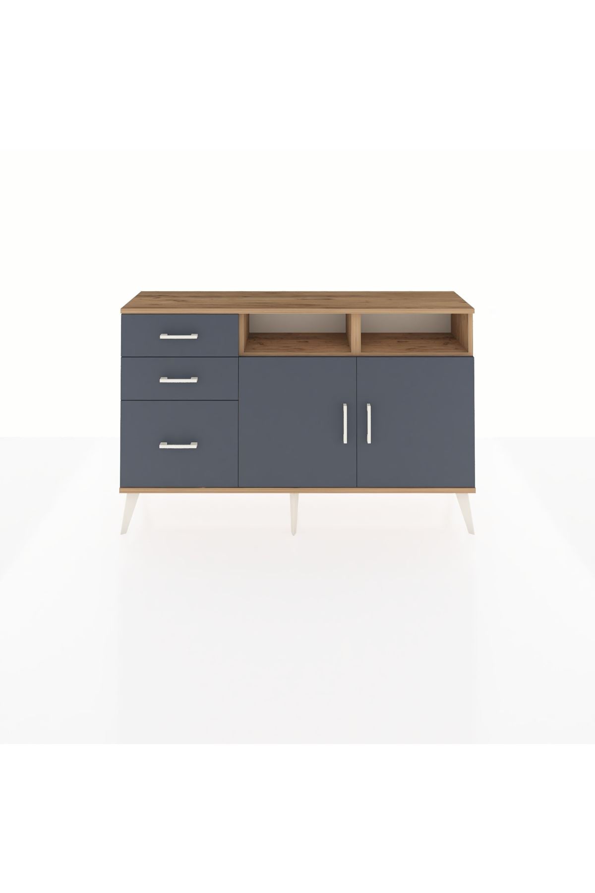 Arges Konsol 4 Raflı 3 Çekmeceli 2 Kapaklı 132x30x83 - S144M048V26A