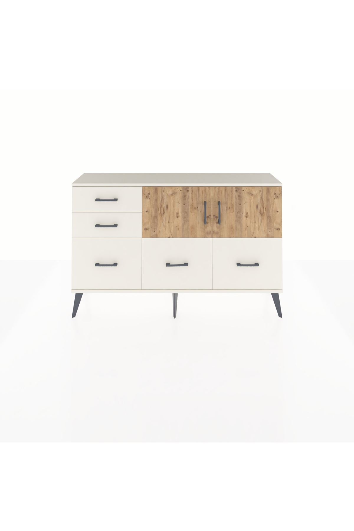 Arges Konsol 2 Raflı 5 Çekmeceli 2 Kapaklı 132x30x83 - S144M049V01A