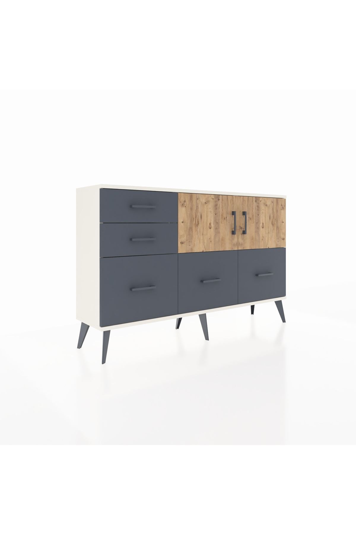 Arges Konsol 2 Raflı 5 Çekmeceli 2 Kapaklı 132x30x83 - S144M049V02A