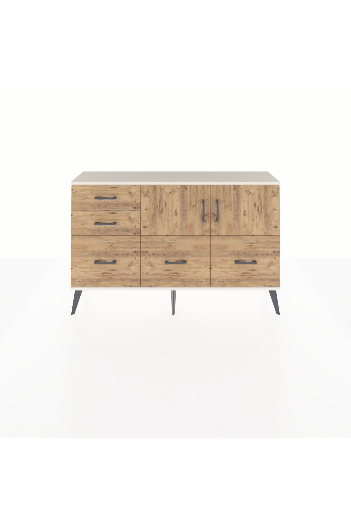 Arges Konsol 2 Raflı 5 Çekmeceli 2 Kapaklı 132x30x83 - S144M049V03A