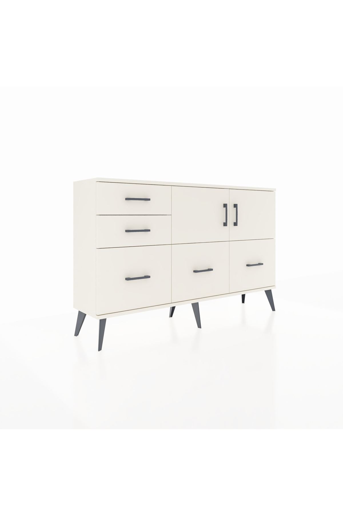 Arges Konsol 2 Raflı 5 Çekmeceli 2 Kapaklı 132x30x83 - S144M049V04A