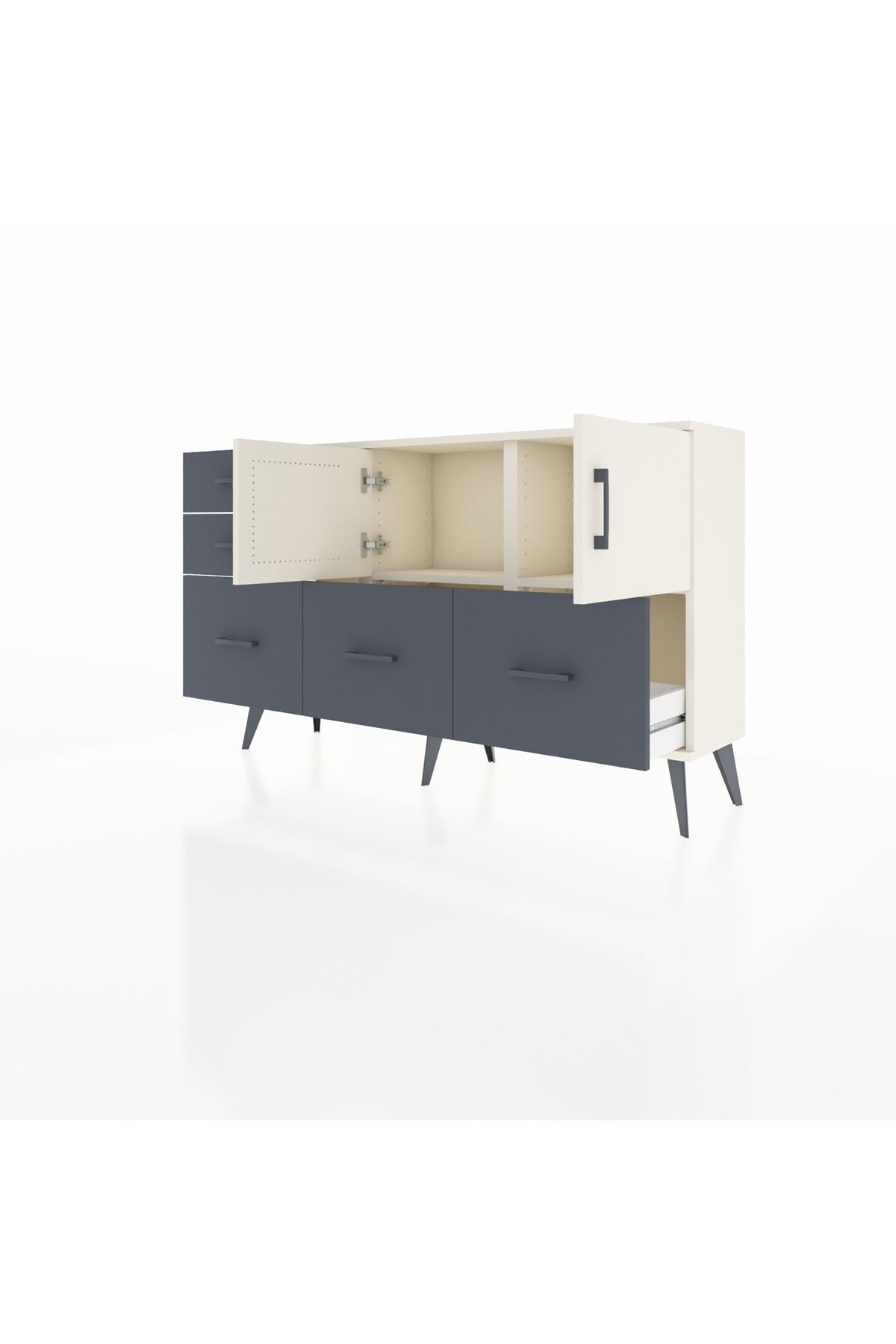Arges Konsol 2 Raflı 5 Çekmeceli 2 Kapaklı 132x30x83 - S144M049V05A