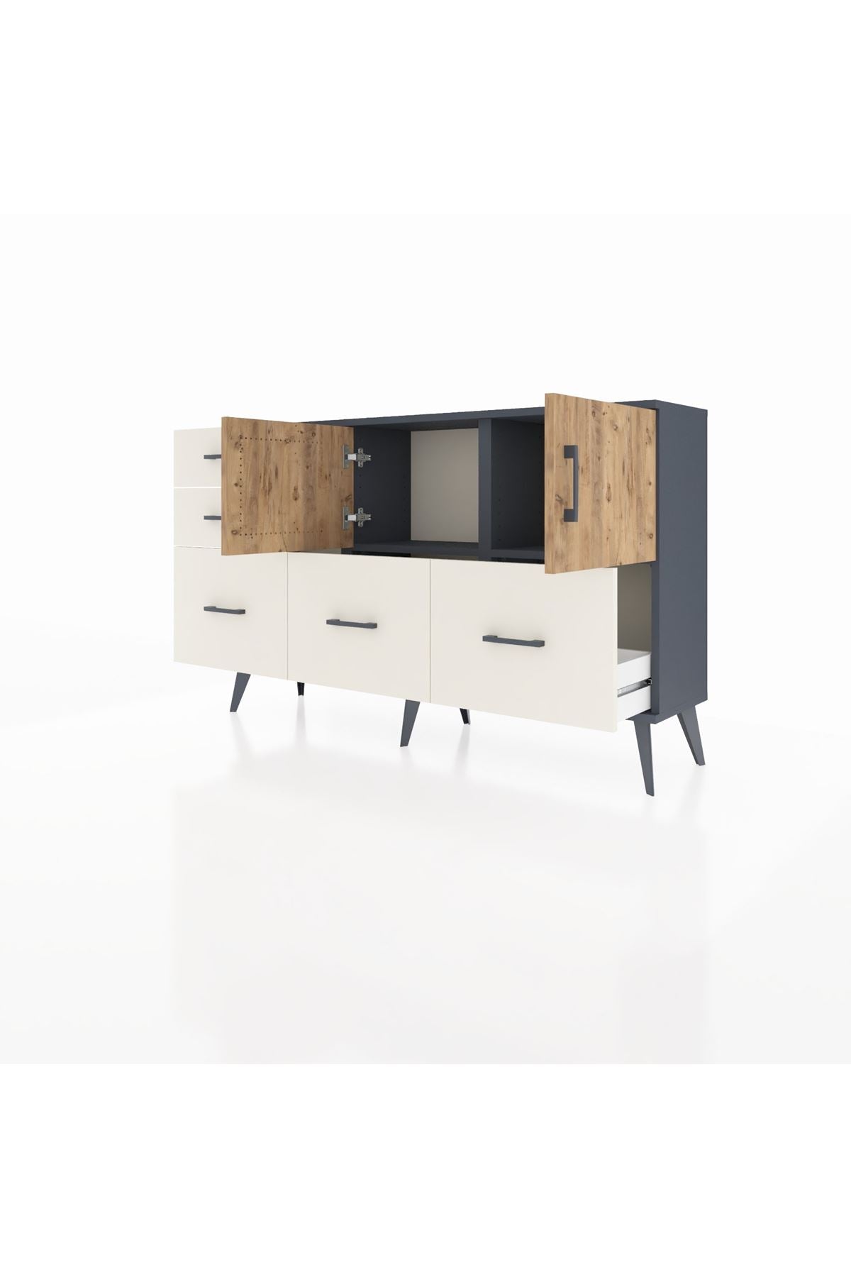 Arges Konsol 2 Raflı 5 Çekmeceli 2 Kapaklı 132x30x83 - S144M049V10A