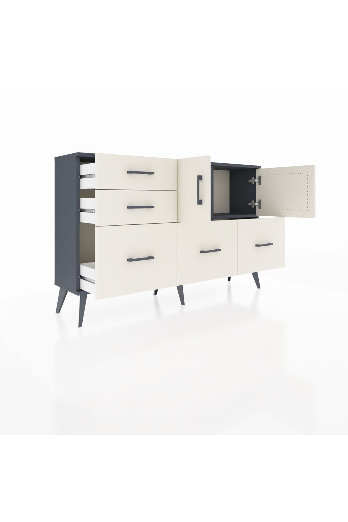 Arges Konsol 2 Raflı 5 Çekmeceli 2 Kapaklı 132x30x83 - S144M049V13A