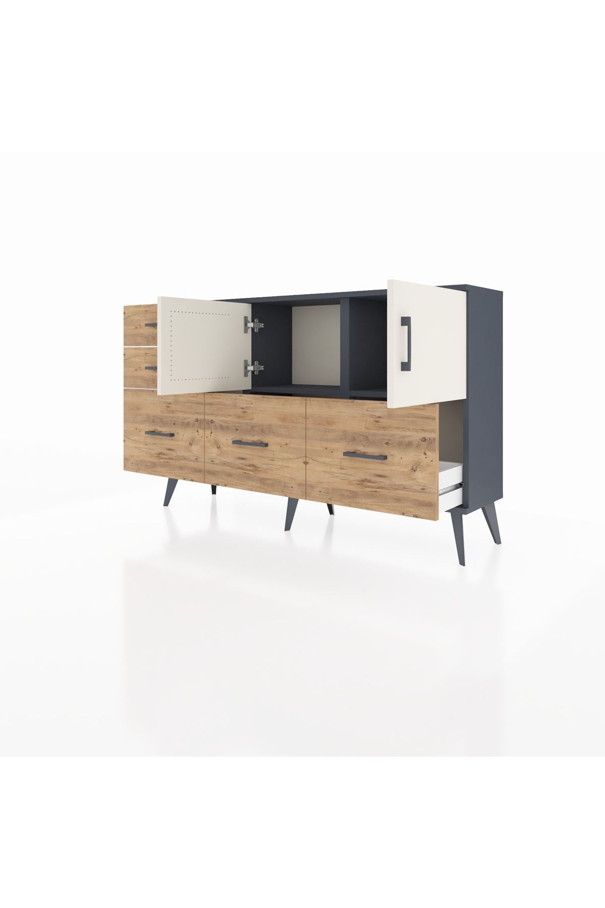 Arges Konsol 2 Raflı 5 Çekmeceli 2 Kapaklı 132x30x83 - S144M049V15A