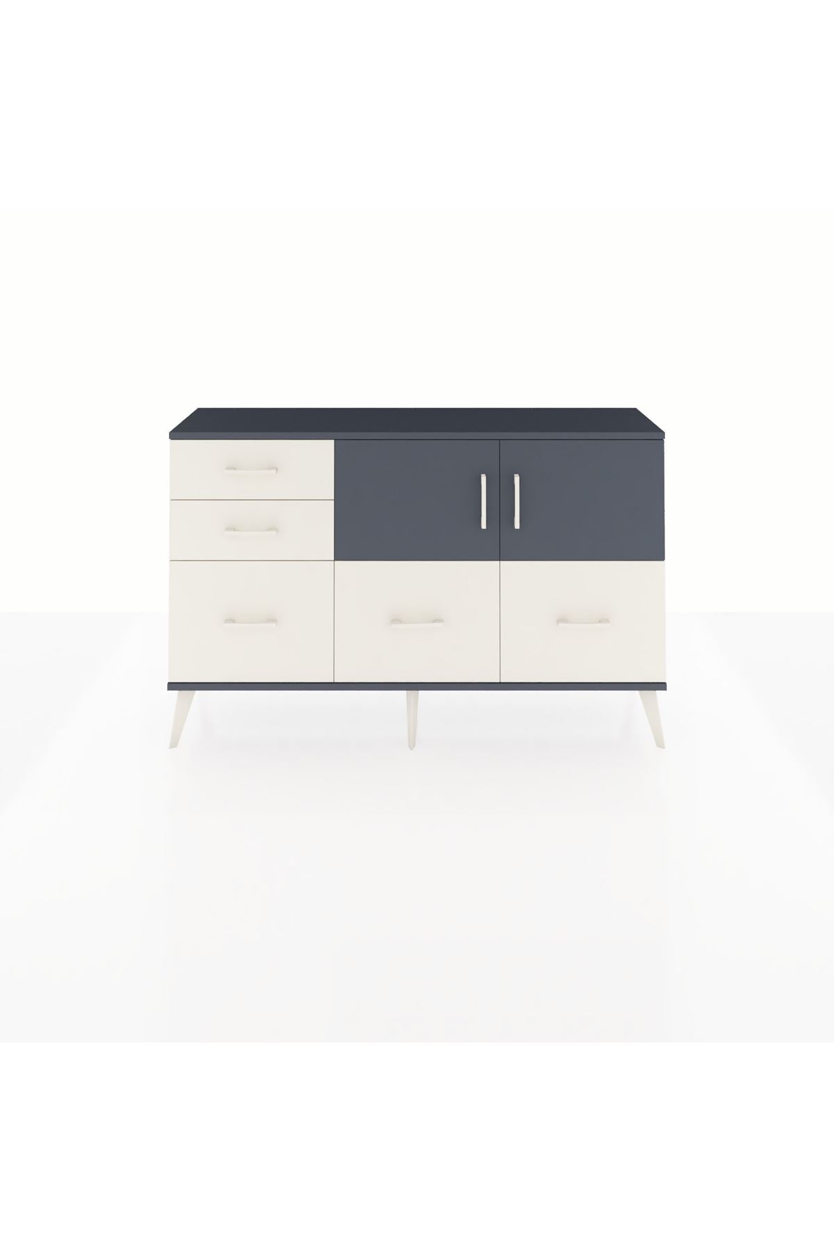 Arges Konsol 2 Raflı 5 Çekmeceli 2 Kapaklı 132x30x83 - S144M049V16A