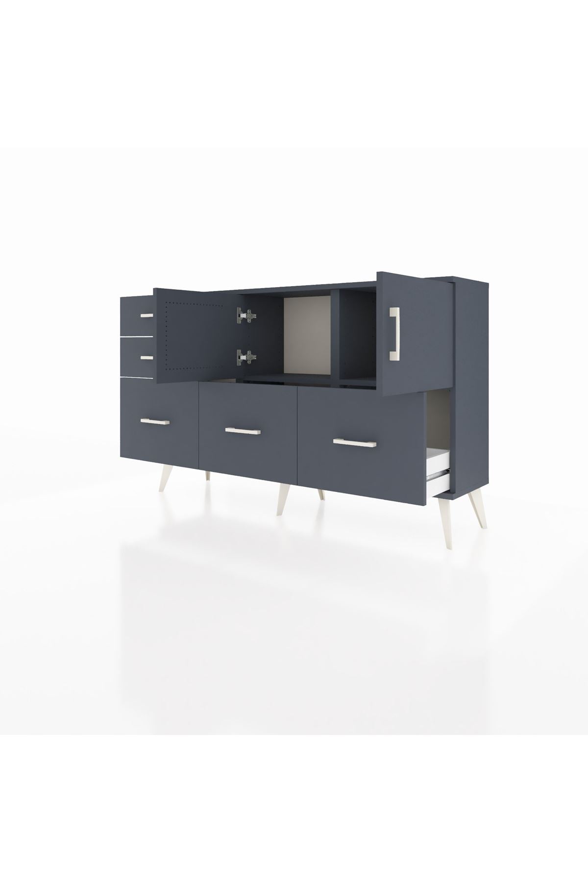 Arges Konsol 2 Raflı 5 Çekmeceli 2 Kapaklı 132x30x83 - S144M049V17A