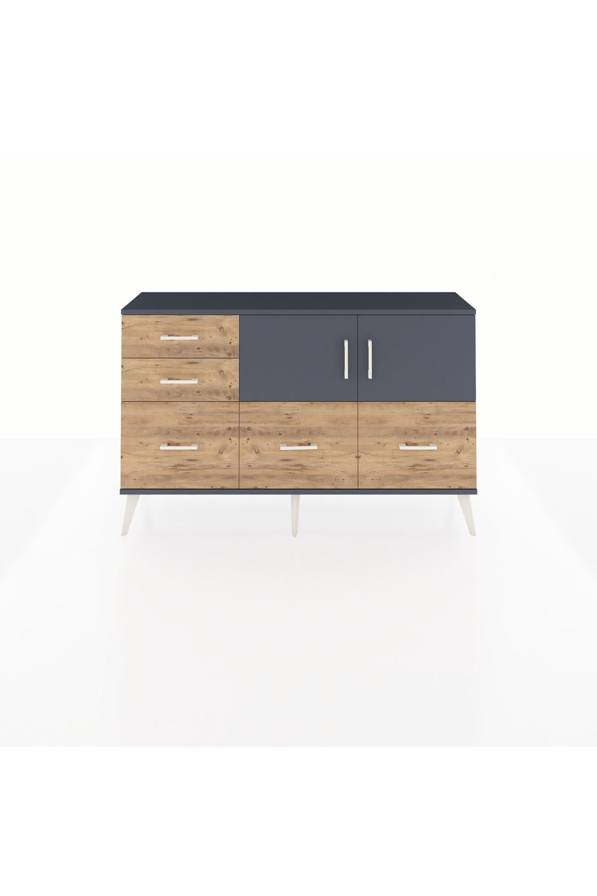 Arges Konsol 2 Raflı 5 Çekmeceli 2 Kapaklı 132x30x83 - S144M049V18A