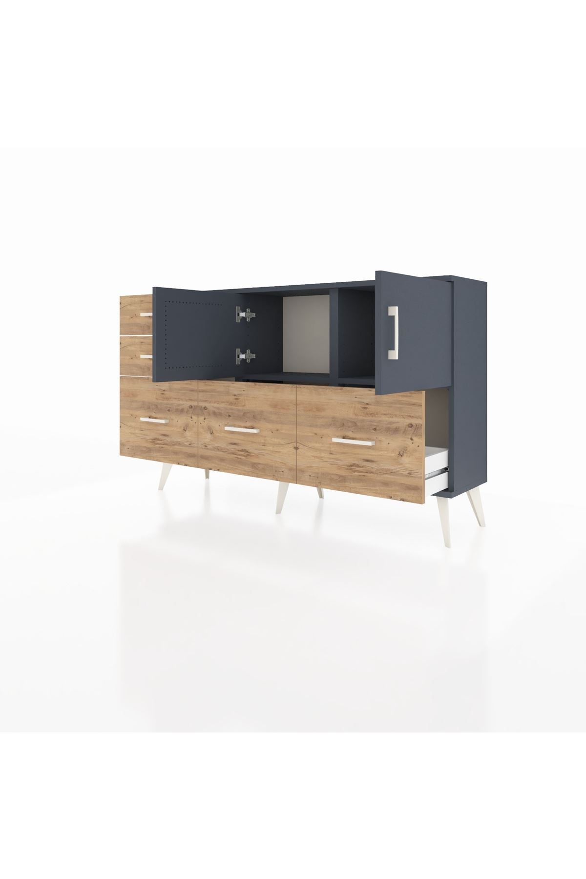 Arges Konsol 2 Raflı 5 Çekmeceli 2 Kapaklı 132x30x83 - S144M049V18A