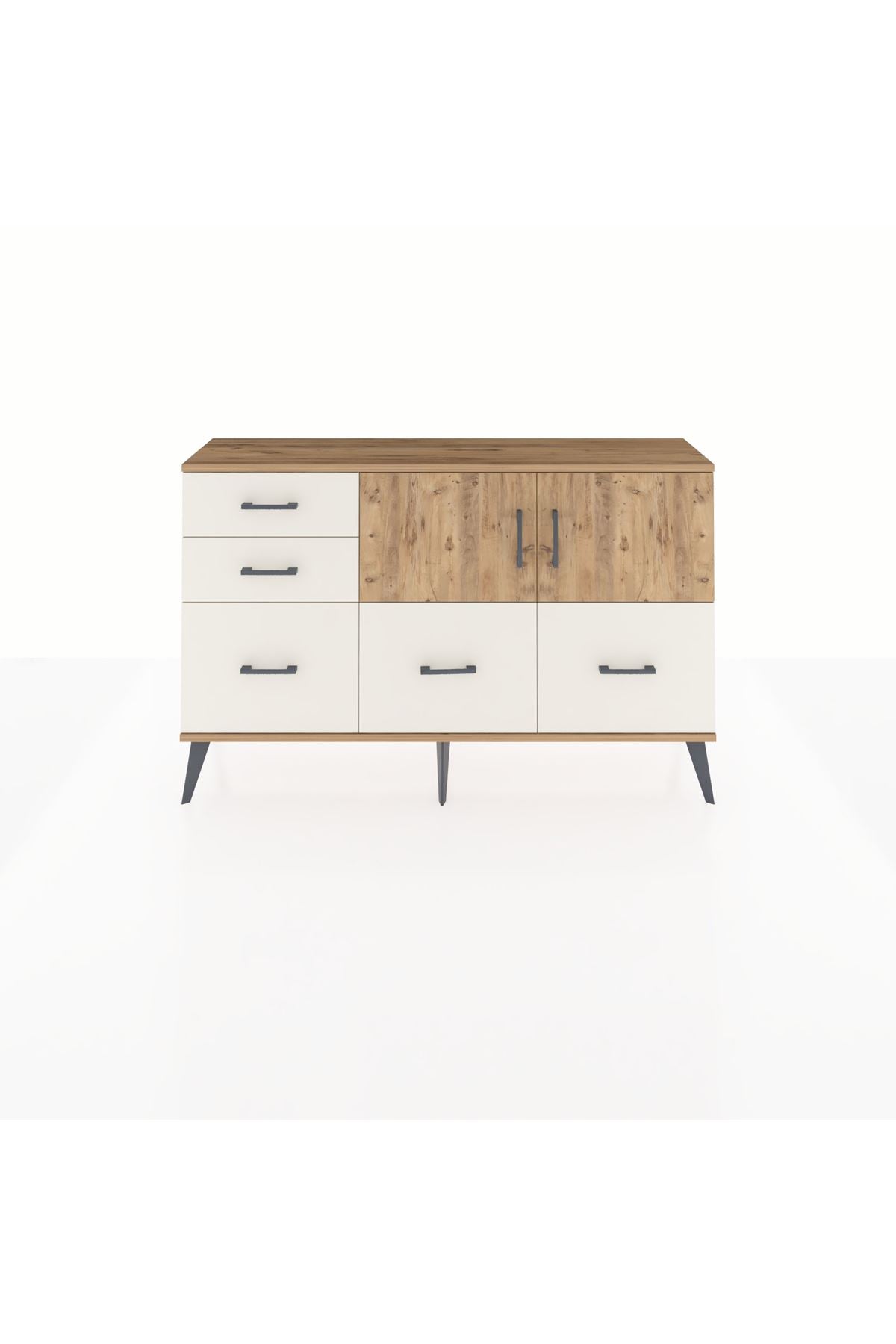 Arges Konsol 2 Raflı 5 Çekmeceli 2 Kapaklı 132x30x83 - S144M049V19A