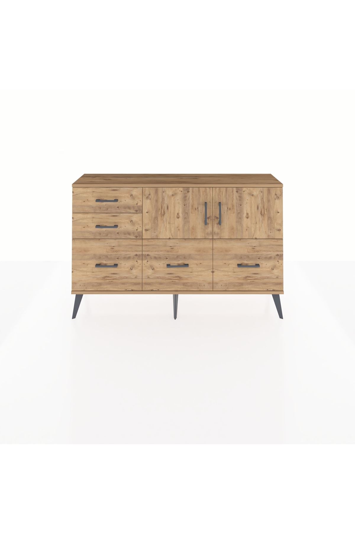 Arges Konsol 2 Raflı 5 Çekmeceli 2 Kapaklı 132x30x83 - S144M049V21A
