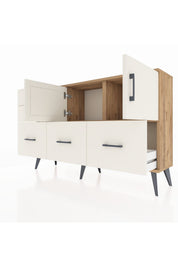 Arges Konsol 2 Raflı 5 Çekmeceli 2 Kapaklı 132x30x83 - S144M049V22A