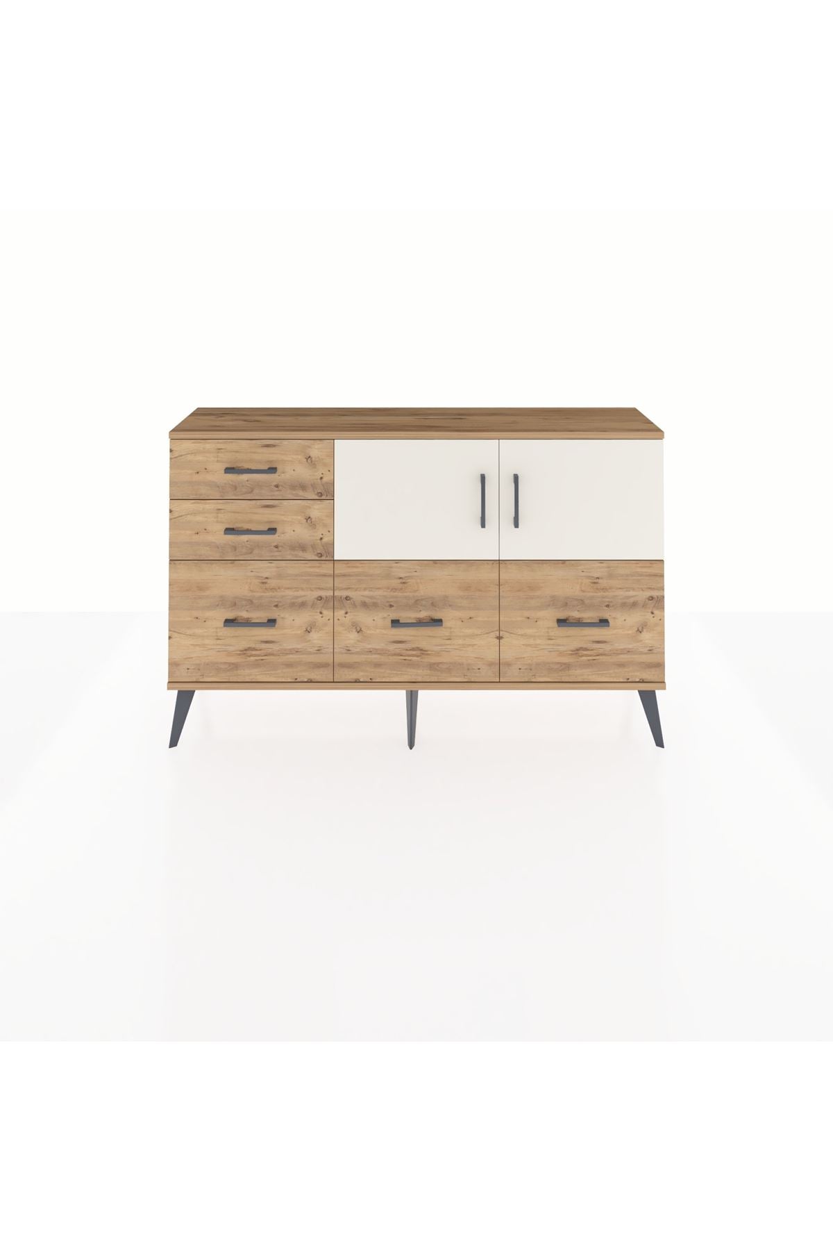 Arges Konsol 2 Raflı 5 Çekmeceli 2 Kapaklı 132x30x83 - S144M049V24A