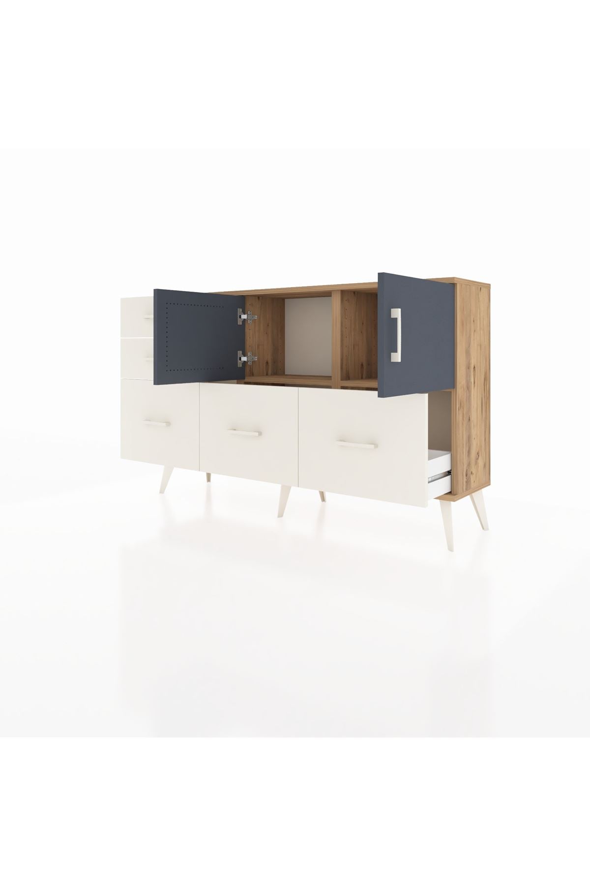 Arges Konsol 2 Raflı 5 Çekmeceli 2 Kapaklı 132x30x83 - S144M049V25A